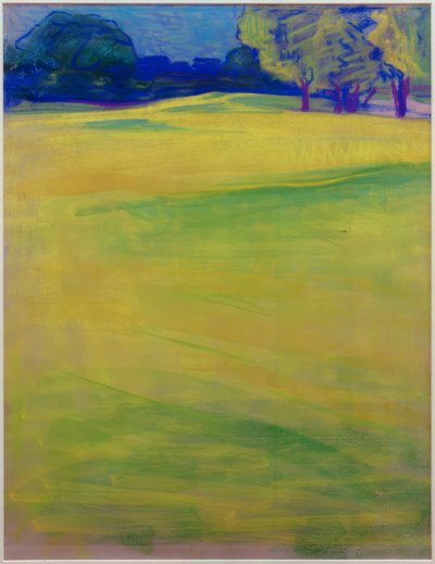 Meadow Landscape with Trees and Village by Curt Herrmann